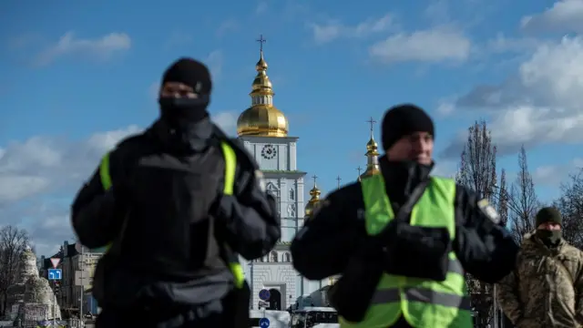 Police officers in Kyiv, 20 February
