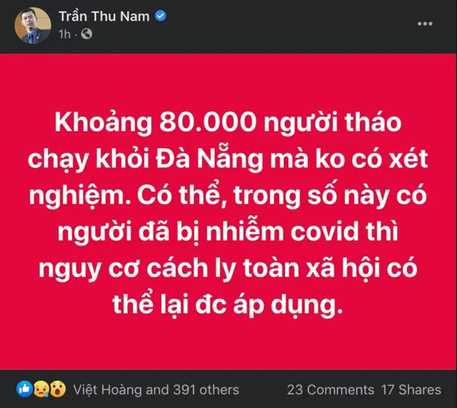 Nhiều người lo ngại việc đưa người rời khỏi Đà Nẵng mà không xét nghiệm tăng nguy cơ dịch bệnh.