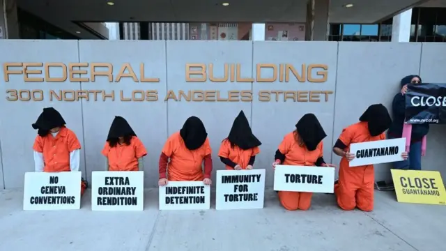 Manifestación por el cierre de la cárcel de Guantánamo.