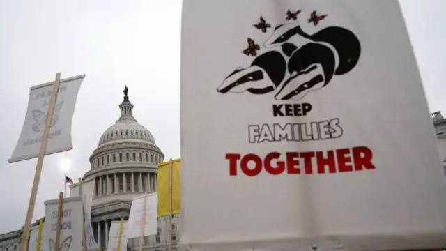 Manifestantes frente al Capitolio, Washington D.C.