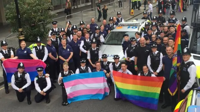Met Police officers taking part in the parade