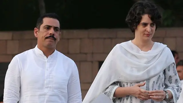 پریانکا گاندھی اور ان کے خاوند رابرٹ وادرا