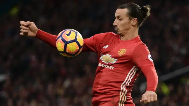Zlatan Ibrahimović con la pelota.
