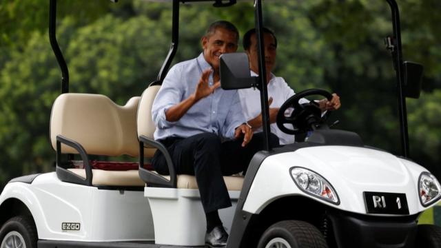 Барак Обама на гольф-поле