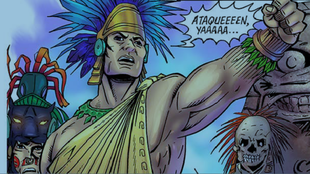 Cuitláhuac, según un cómic recientemente publicado para conmemorar los 500 años de su muerte.