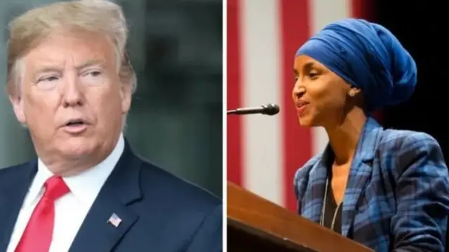 Dagaal afka ah ayaa ka dhex-socda Ilhaan Cumar iyo Donald Trump