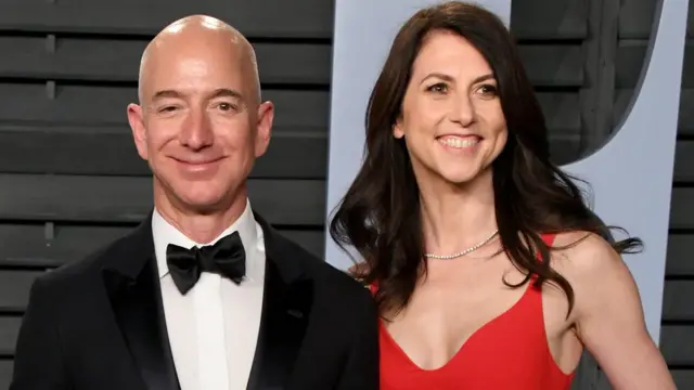 Маккензи Скотт с бывшем мужем Джеффом Безосом в 2018 году