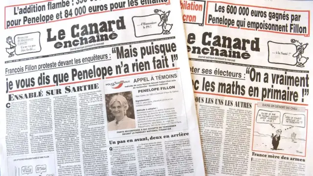 Portadas de Le Canard Enchaîné del 25 de enero y el 1 de febrero de 2017