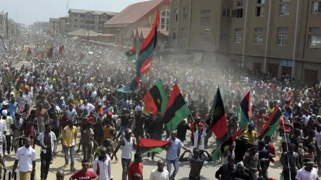 IPOB members dey protest for Abia state for November 2015
