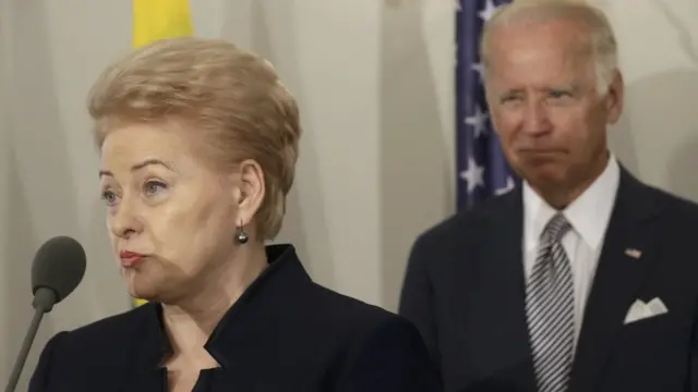 Президент Литвы Даля Грибаускайте также приехала в Ригу и встретилась с Байденом