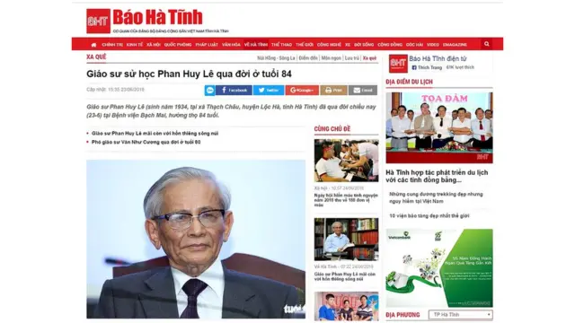 Báo Hà Tĩnh đưa tin