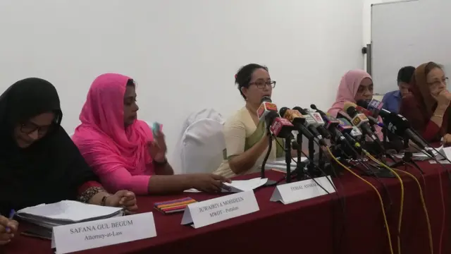 ஊடகவியலாளர் சந்திப்பில் கலந்துக்கொண்டு உரையாற்றிய முஸ்லிம்கள் பெண்கள்