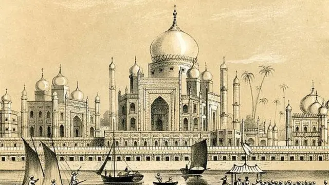 رسم لتاج محل يعود تاريخه لعام 1847