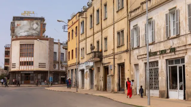 Dans une rue d'Asmara, la capitale érythréenne.