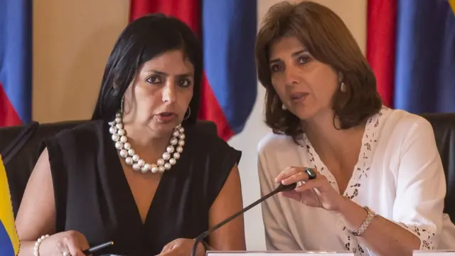 Las cancilleres de Venezuela y Colombia
