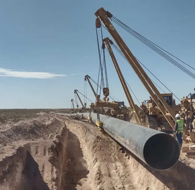 Imagen de uno de los caños que forman el primer tramo del GPNK