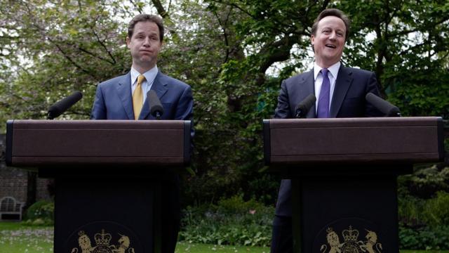 Nick Clegg y David Cameron