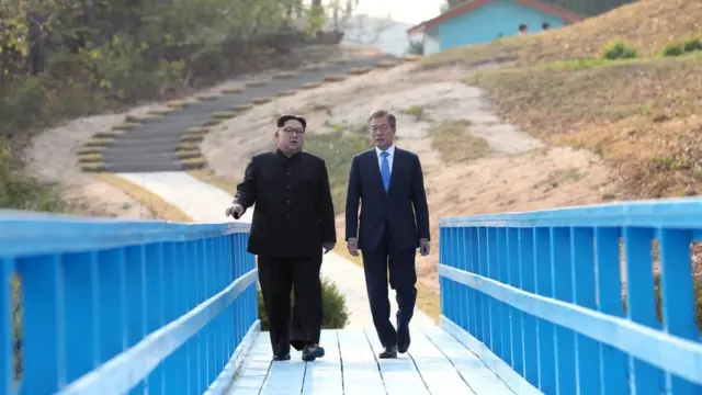 2018년 4·27 남북정상회담 당시 문재인 대통령과 김정은 국무위원장