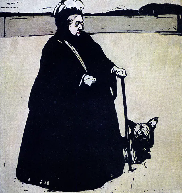 Reina Victoria vestida de negro