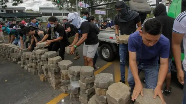 Manifestantes en Managua