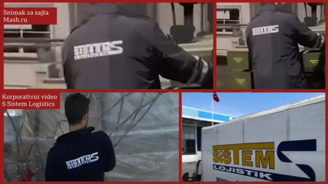 logo firme u turskoj i na uniformi na videu sa oružjem