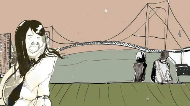 다리가 보이는 그림 작품