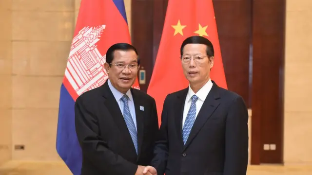 中國國務院國務院副總理張高麗早前在廣西會見柬埔寨首相洪森