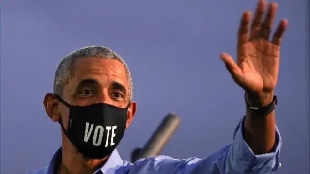 Barack Obama at a rally in Philadelphia, Pennsylvania, 21 October 2020