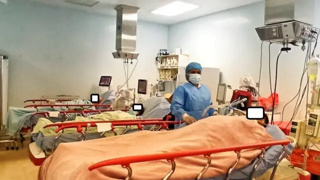 Hospital de Panamá con pacientes ingresados.
