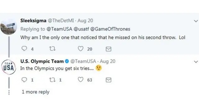 one person when reply to the tweet