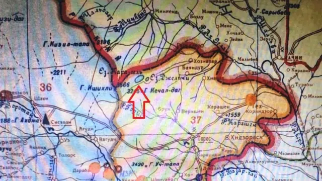 1938-ci ildə SSRİ Dövlət Xəritəçəkmə və Kartoqrafiya Baş İdarəsi tərəfindən çəkilmiş və SSRİ Xalq Daxili İşlər Komissarlığı tərəfindən təsdiqlənmiş xəritə