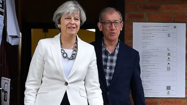 Theresa May y su esposo Philip.