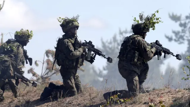 Военные НАТО на учениях в Латвии