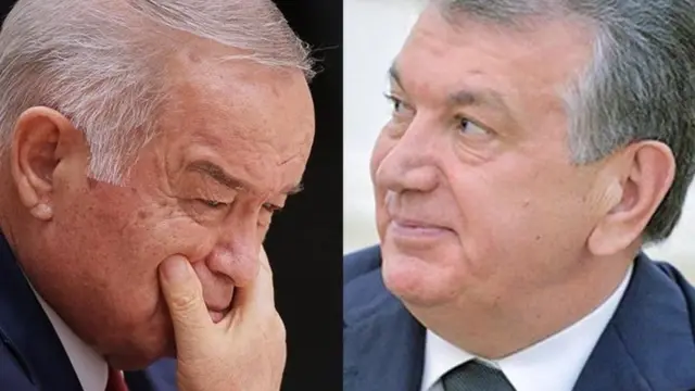 Ислом Каримов ва Шавкат Мирзиёев суратлари