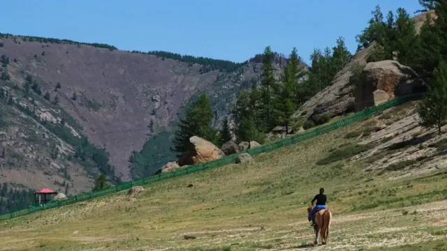 منطقة شاسعة من الأرض تحيطها مرتفعات
