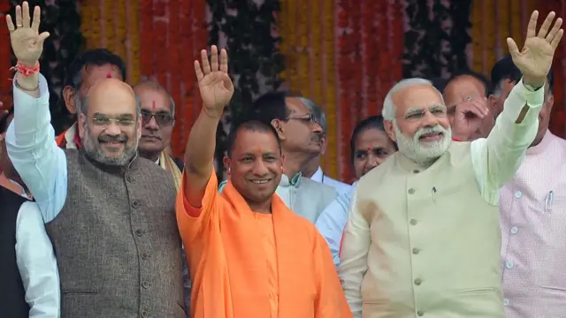 अमित शाह, योगी आदित्यनाथ, नरेंद्र मोदी