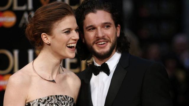 Kit Harington and Rose Leslie on the red carpet at the 2016 Olivier awards