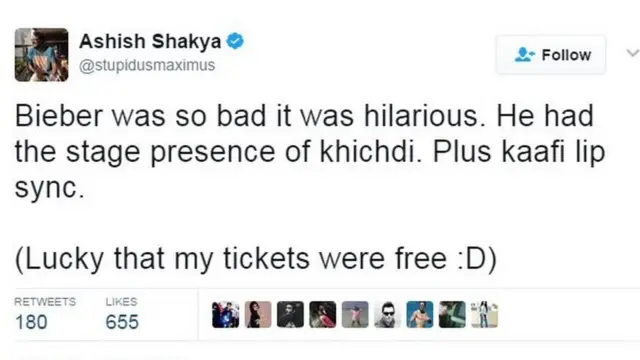 கடல் கடந்து கச்சேரிக்கு வந்து உதட்டை மட்டும் அசைத்தாரா பீபர்?
