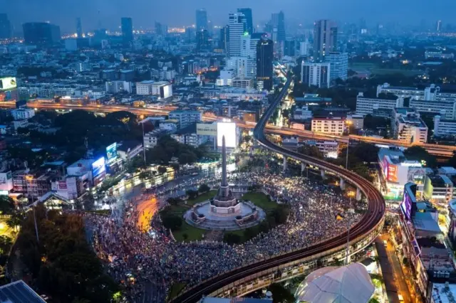 Pro-democracy demonstrators attend an anti-government protest in Bangkok, Thailand October 18, 2020.