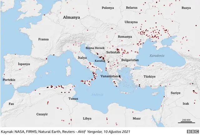 yunanıstan yangını