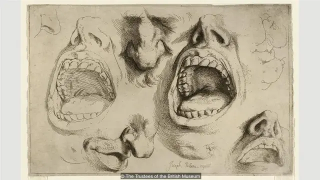 理贝拉直接写生人体模特，画了许多人体结构素描图，如《鼻子和嘴的研究》（Studies of Nose and Mouth，约1622年）。