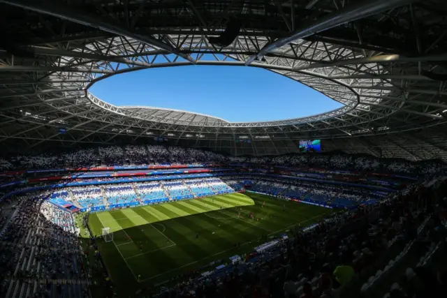 Todo un espectáculo el estadio Samara Arena, con capacidad para casi 45.000 personas.