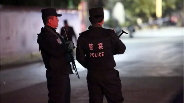 Патруль в Куньмине после теракта в 2014 году