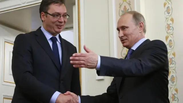 Aleksandar Vučić i Vladimir Putin u Moskvi, jul 2014. godine