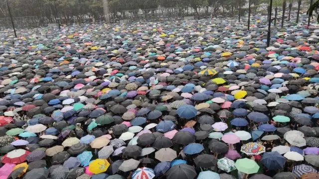 ভিক্টোরিয়া পার্কে রোববারের জমায়েত ছিল শান্তিপূর্ণ। ১৮ই অগাস্ট ২০১৯