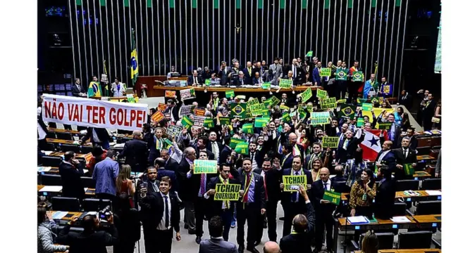 Câmara durante votação do impeachment, em 2016