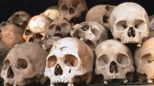 Skulls piled up near Phnom Penh