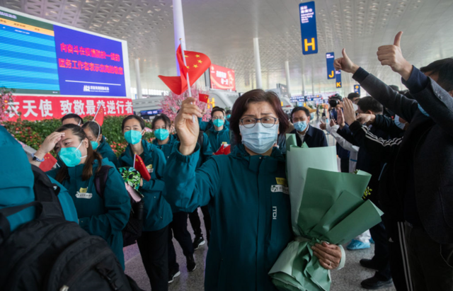 来自中国其他地区支援武汉的医护人员已全部撤离武汉。
