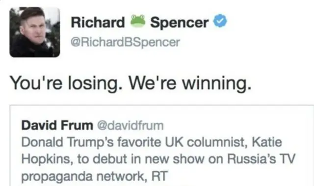 Alt-Right hareketi üyelerinden biri trumpı destekleyen tweet