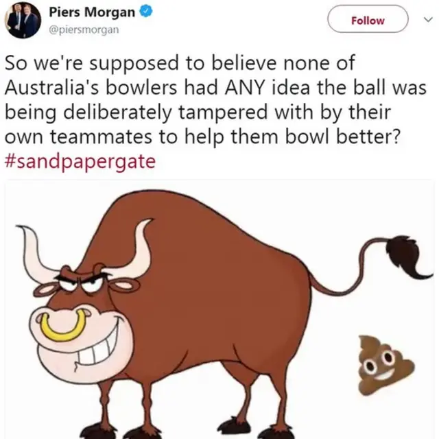 پیئرس مورگن کی ٹویٹ